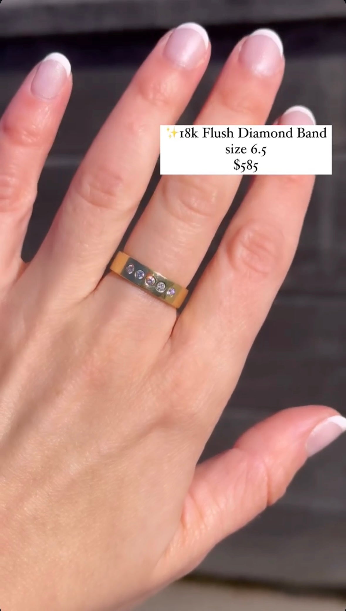 18k Flush Diamond Band Ring