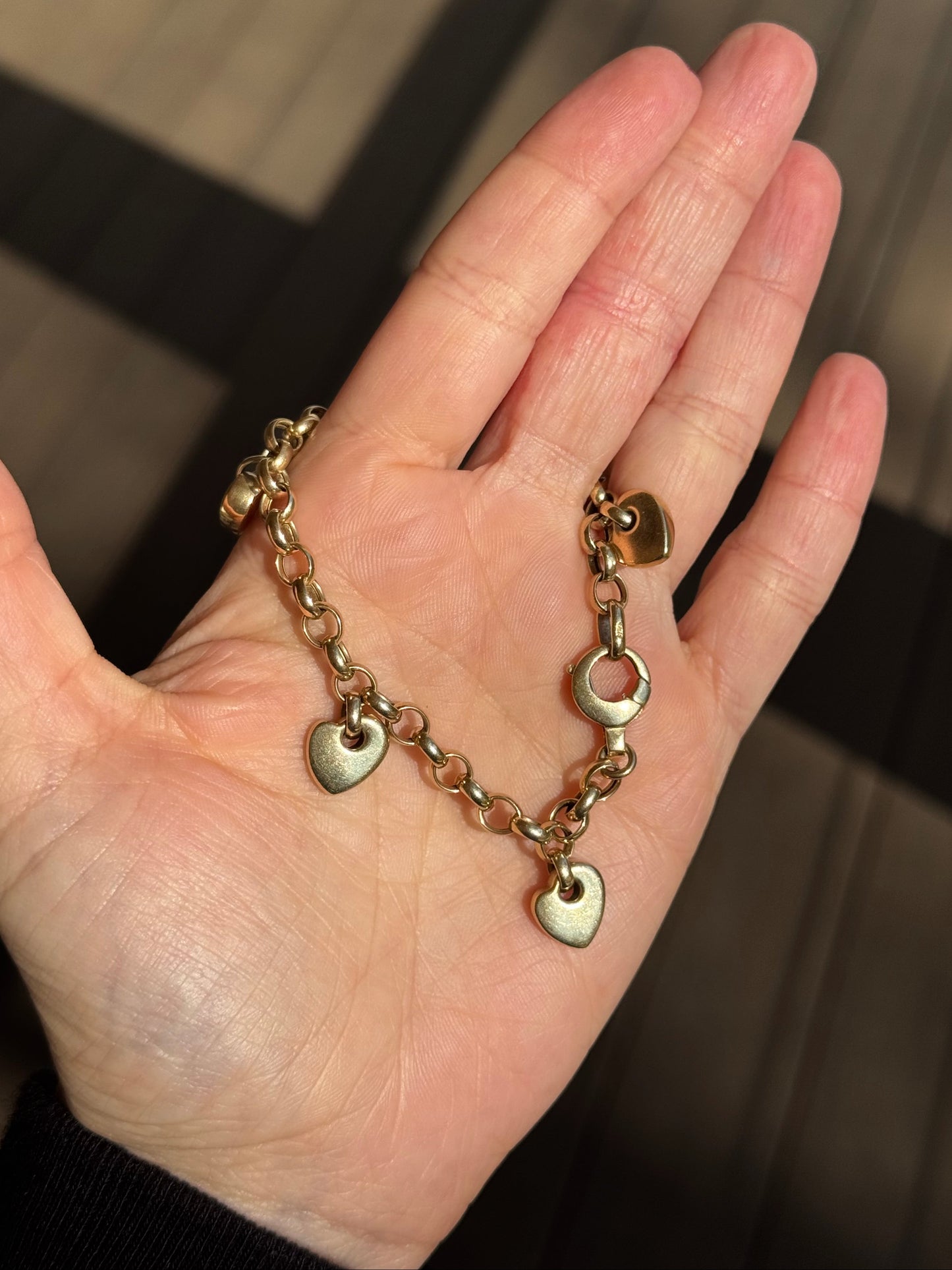 Puffed Heart Charm Bracelet