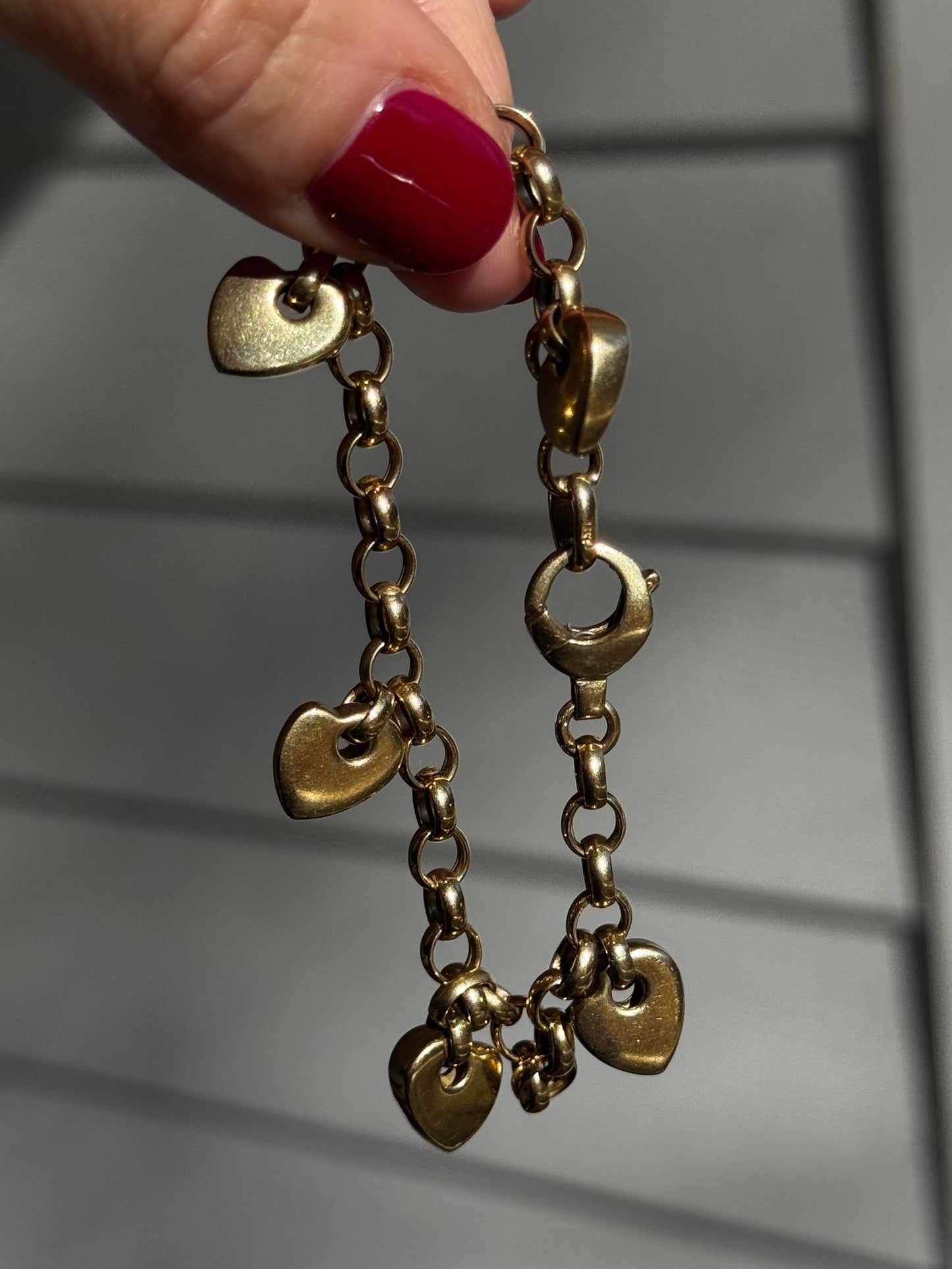 Puffed Heart Charm Bracelet