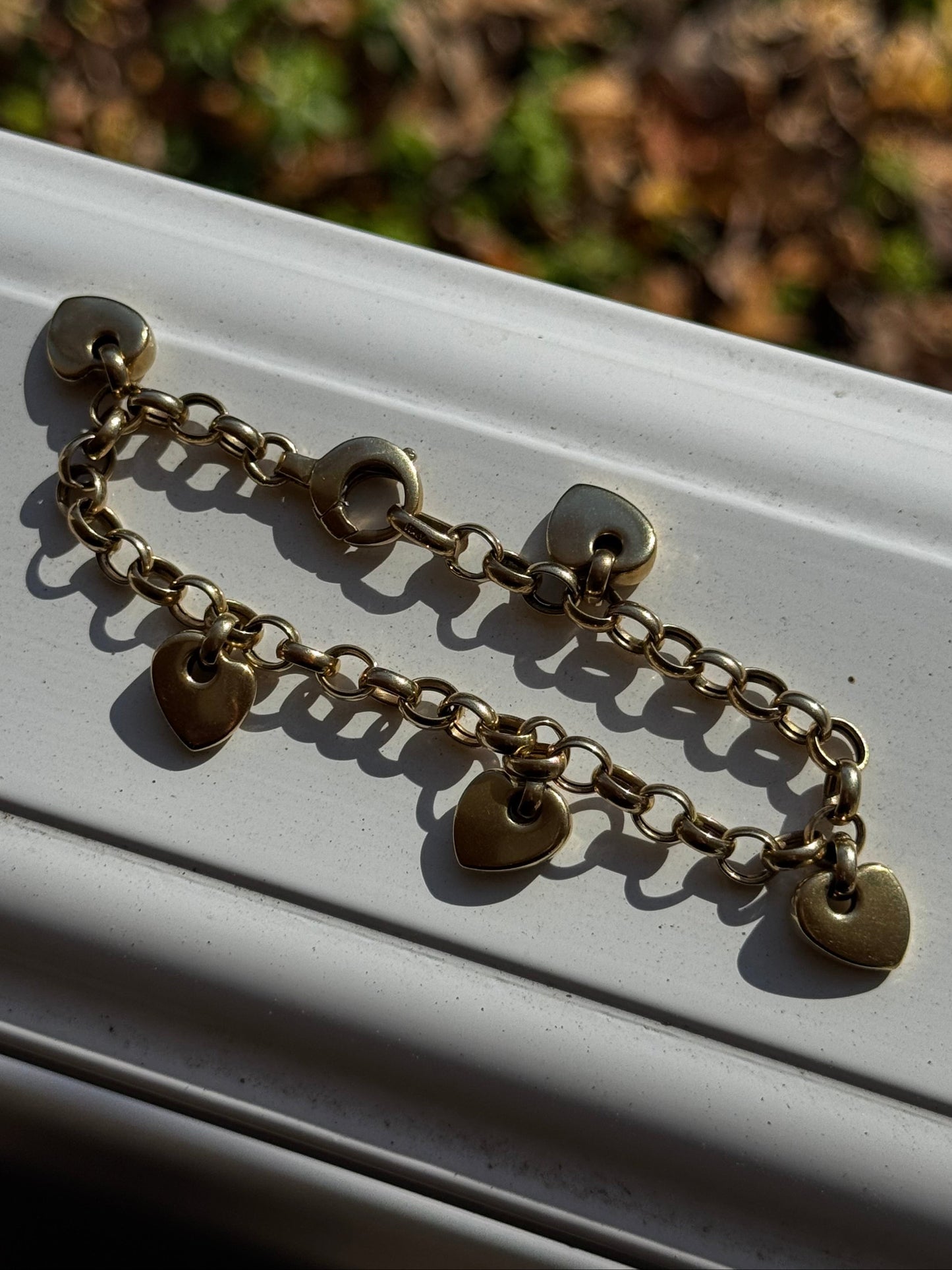 Puffed Heart Charm Bracelet